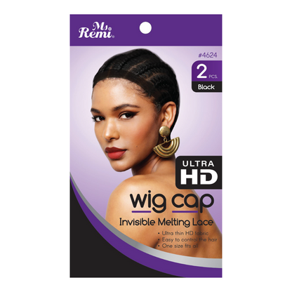 Ms. Remi HD Invisible Melting Wig Cap 2pc, Black Wig Caps Ms. Remi   