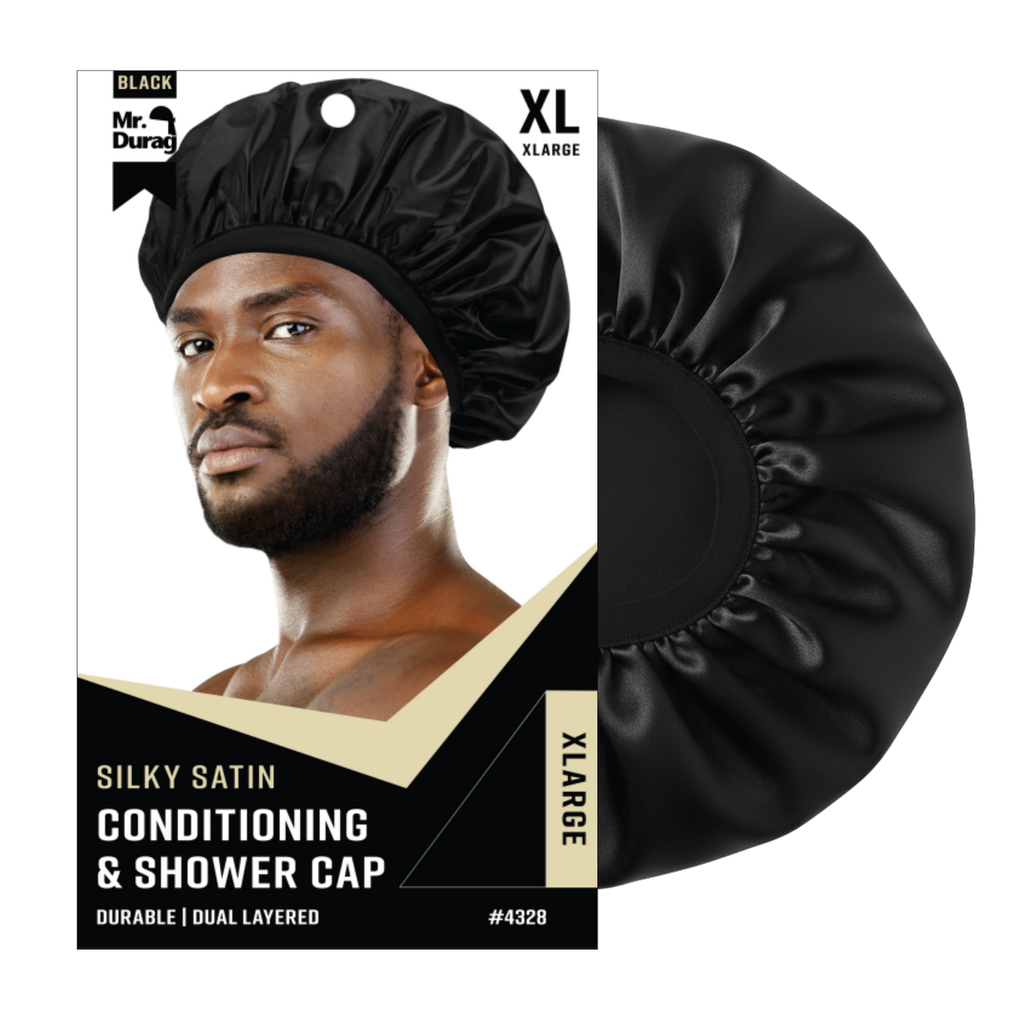 Mr. Durag Shower & Conditioning Cap XL, 1 Count, Black