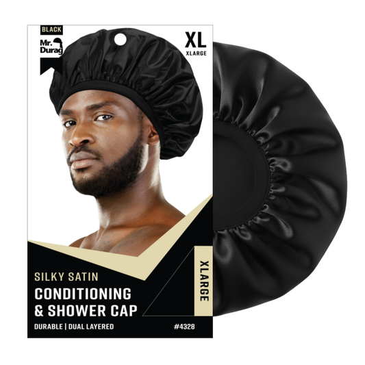 Mr. Durag Shower & Conditioning Cap XL, 1 Count, Black