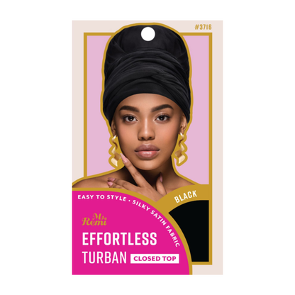 Ms.Remi Effortless Turban Scarf Close Top, Black