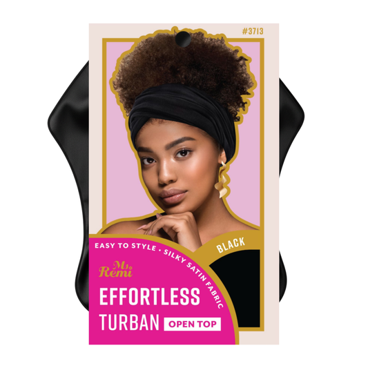 Ms. Remi Effortless Turban Scarf Open Top, Black