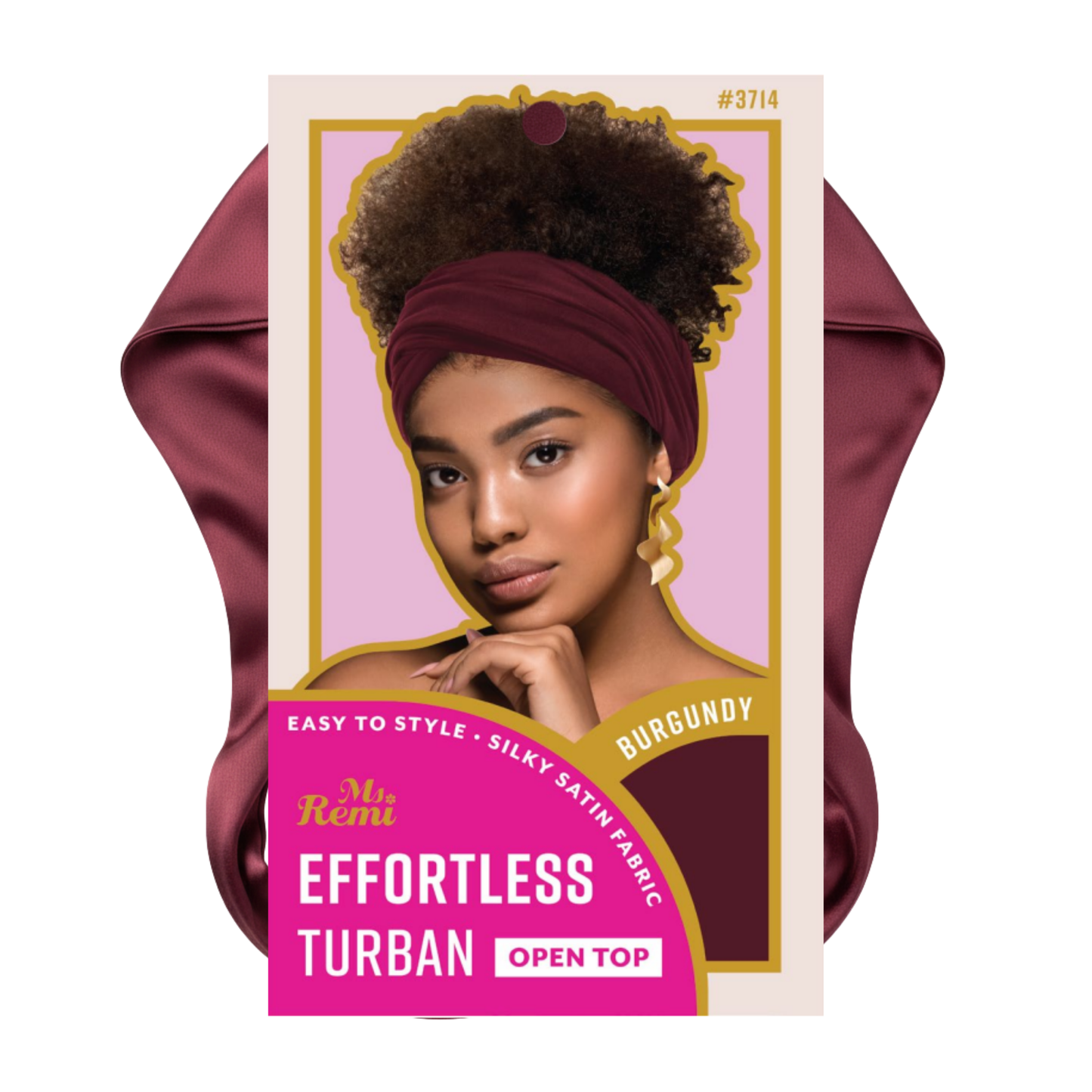 Ms. Remi Effortless Turban Scarf Open Top, Burgundy & Olive