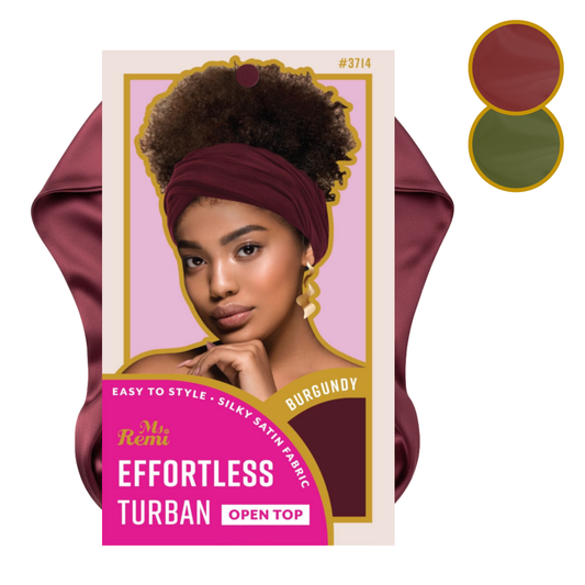 Ms. Remi Effortless Turban Scarf Open Top, Burgundy & Olive