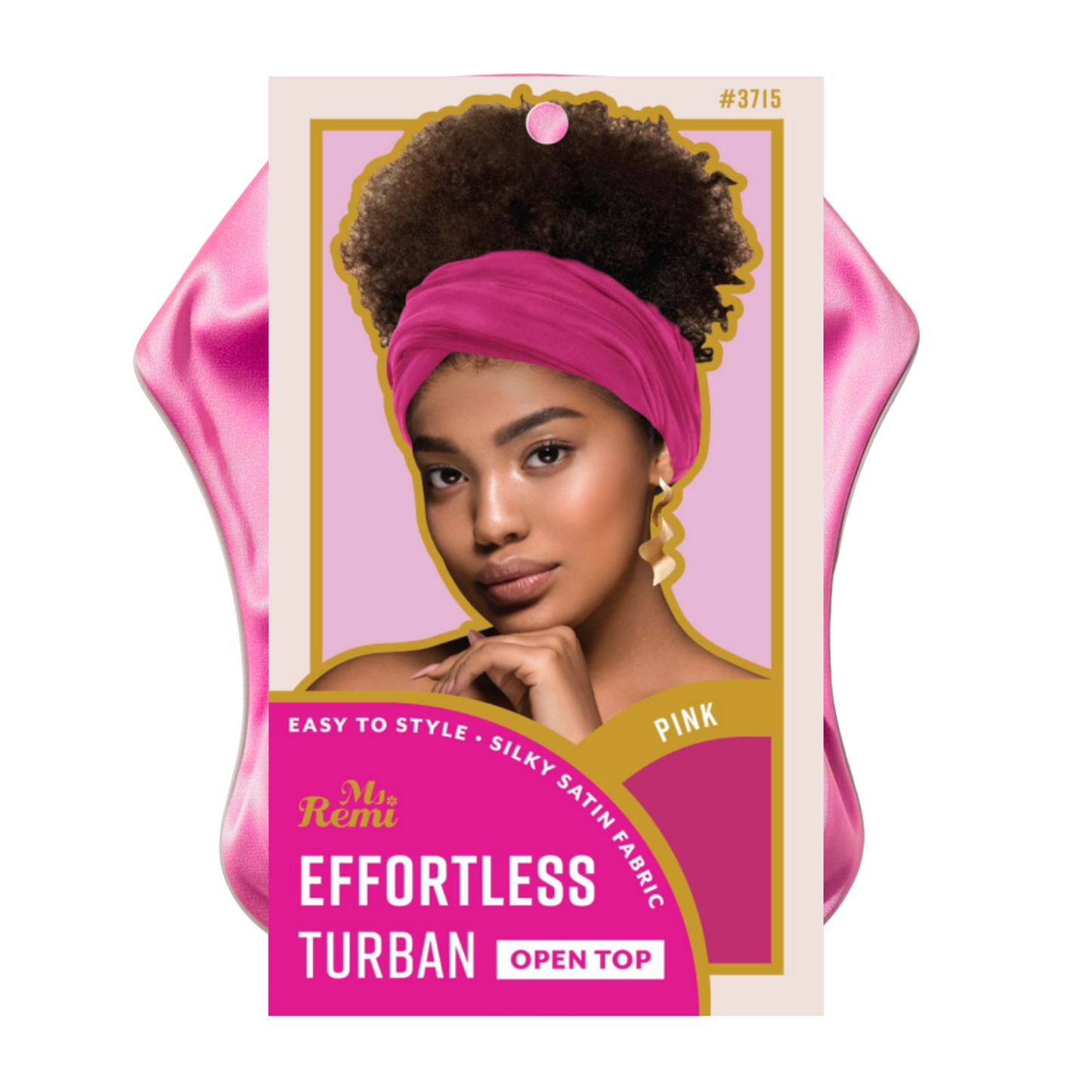 Ms. Remi Effortless Turban Scarf Open Top, Rose & Pink