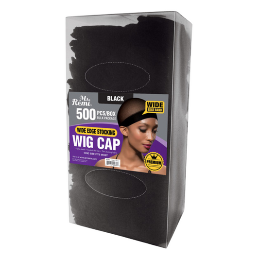 Ms. Remi Wide Band Wig Caps Bulk, 500 Count, Black