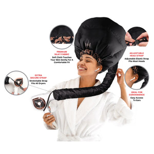 
                  
                    Load image into Gallery viewer, Hot &amp;amp; Hotter Super Jumbo Heat Cap Dryer Attachment Black Hair Dryer Hot &amp;amp; Hotter   
                  
                