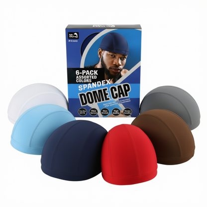 Mr. Durag Spandex Dome Cap 6 Pack, Assorted Colors