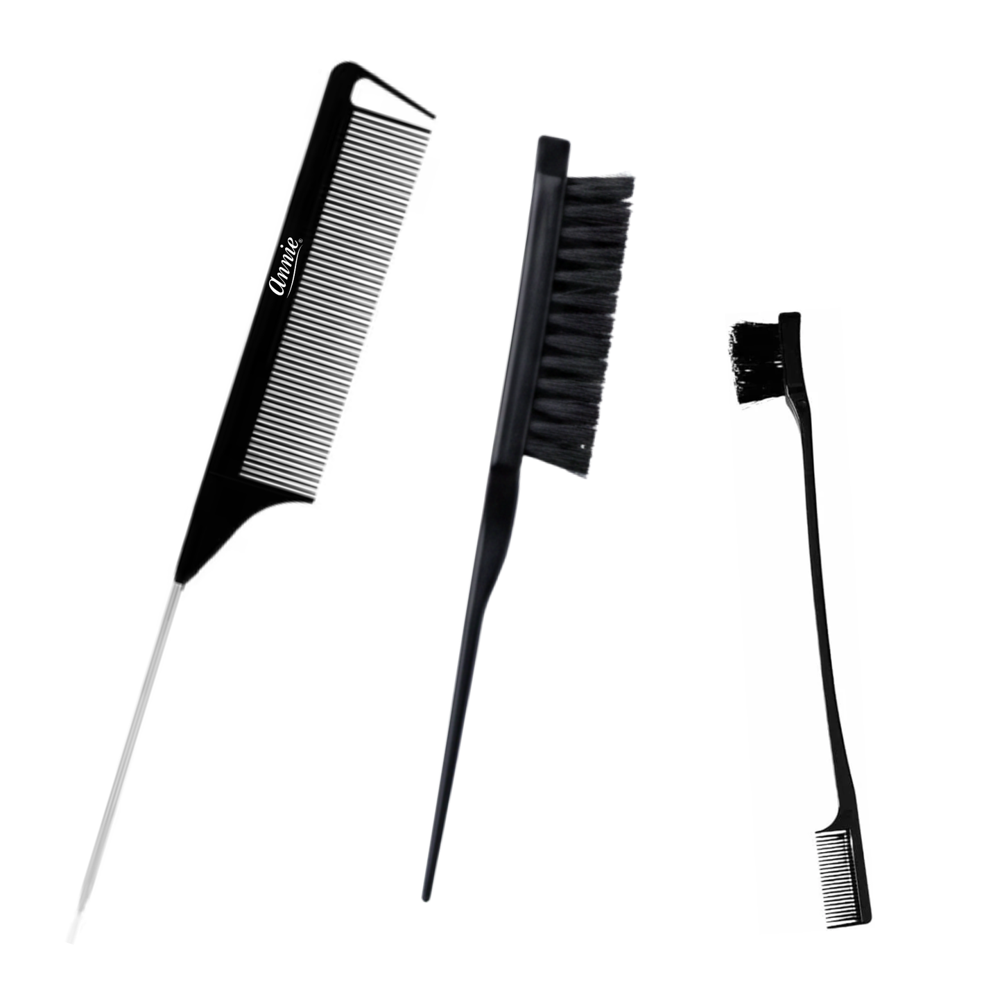 Annie Hair Styling Comb Set, 3 Count, Black