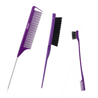 Annie Hair Styling Comb Set, 3 Count, Assorted Colors