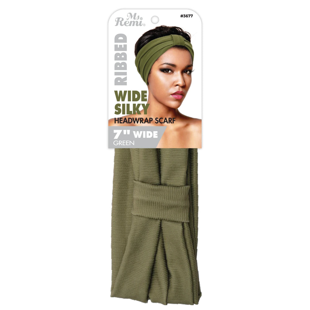 
                  
                    Load image into Gallery viewer, Ms. Remi Wide Silky Headwrap Scarf Ribbed Color Assorted Scarves Ms. Remi   
                  
                
