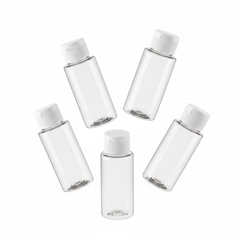 Almine Travel Bottles Set with Bag 3oz, 4 Count, Clear