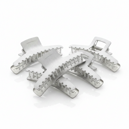 Annie Aluminum Wave Clamps 3 Inch, 4 Count, Silver