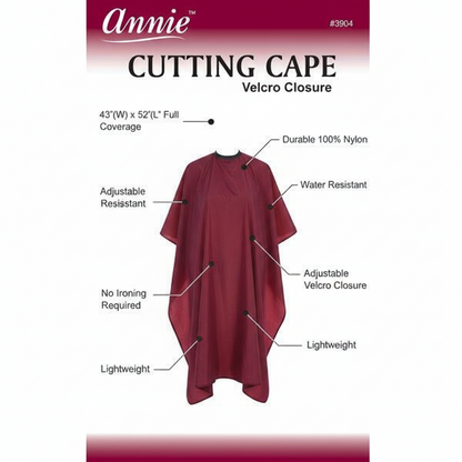 Capa de corte Annie con cierre de velcro, 1 unidad, Borgoña