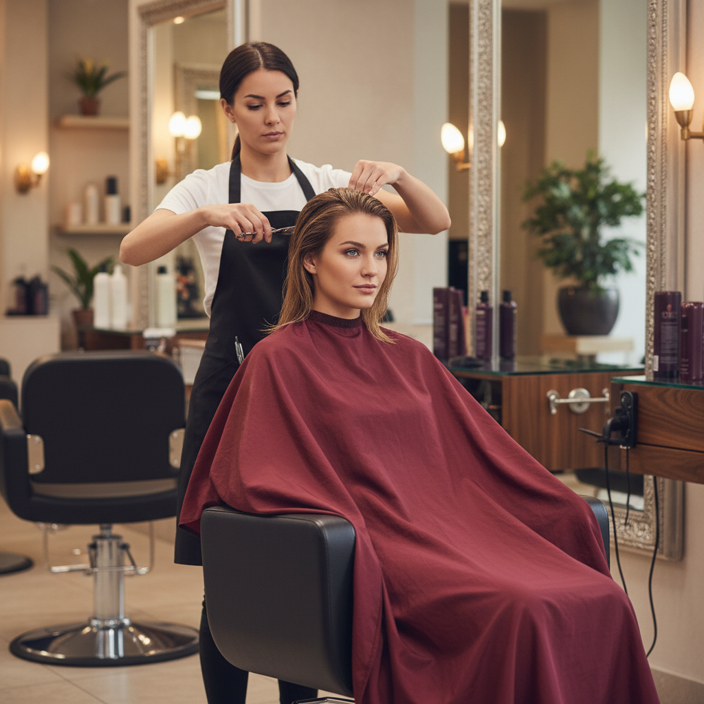 Capa de corte Annie con cierre de velcro, 1 unidad, Borgoña