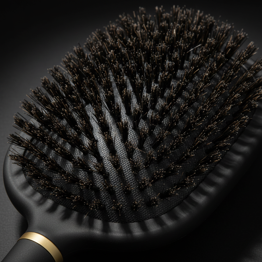 Annie Deluxe Paddle Brush 100% Boar Bristle, 1 Count, Black