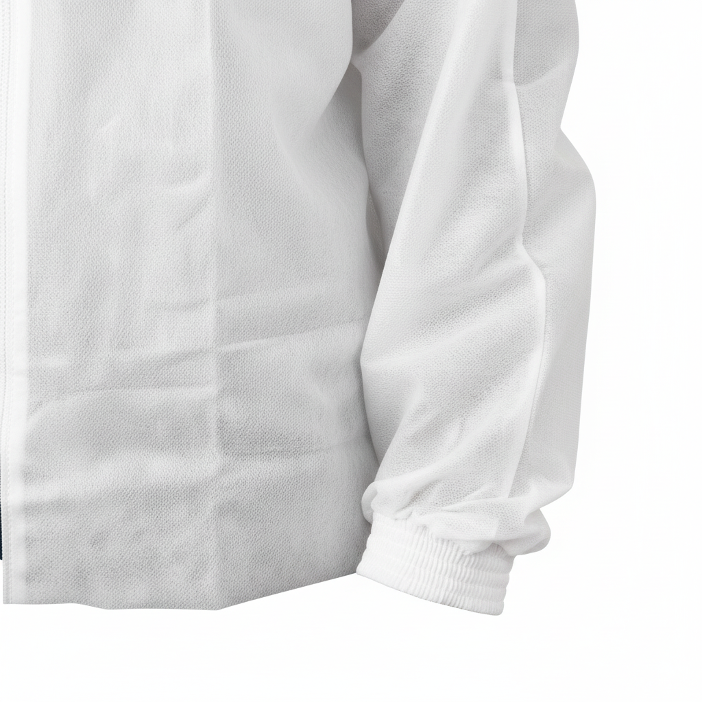 Chaqueta Protectora Desechable Annie con Cremallera, 1 Unidad, Blanca