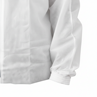 Chaqueta Protectora Desechable Annie con Cremallera, 1 Unidad, Blanca
