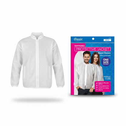 Chaqueta Protectora Desechable Annie con Cremallera, 1 Unidad, Blanca