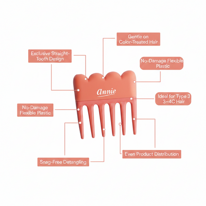 Annie Effortless Detangler Pik, 1 Count, Orange