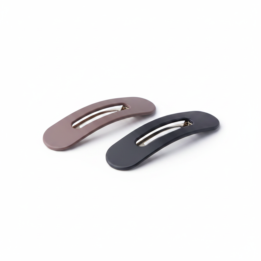 Annie Flat Lay Claw Clip 10cm, 2 Count, Black / Brown