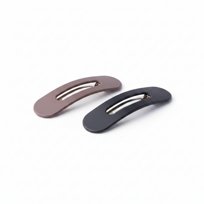 Annie Flat Lay Claw Clip 10cm, 2 Count, Black / Brown