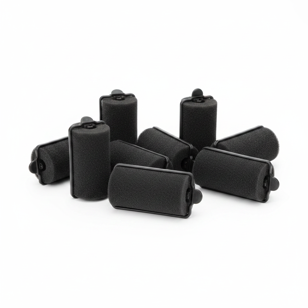 Annie Foam Hair Rollers 1 1/4 Inch X-Large, 8 Count, Black
