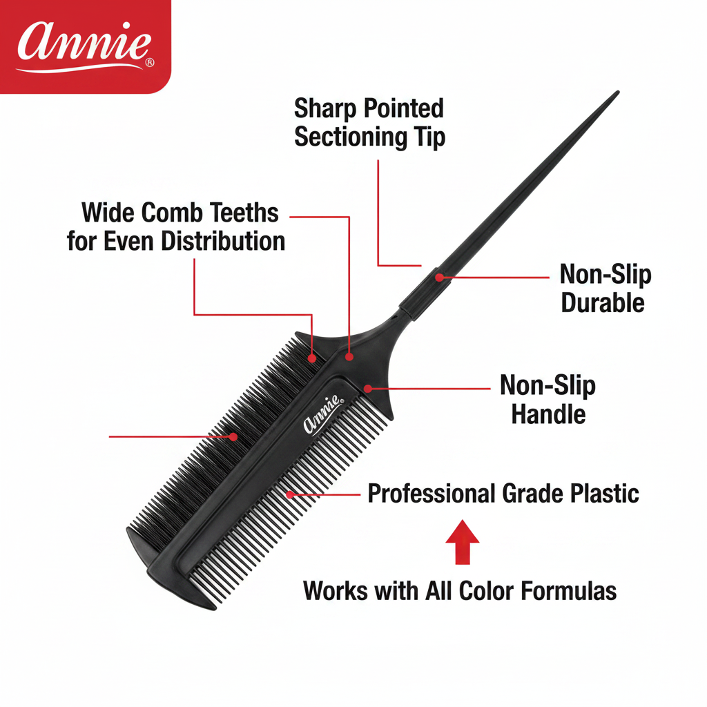 Annie Hair Coloring Comb, 1 Count, Black