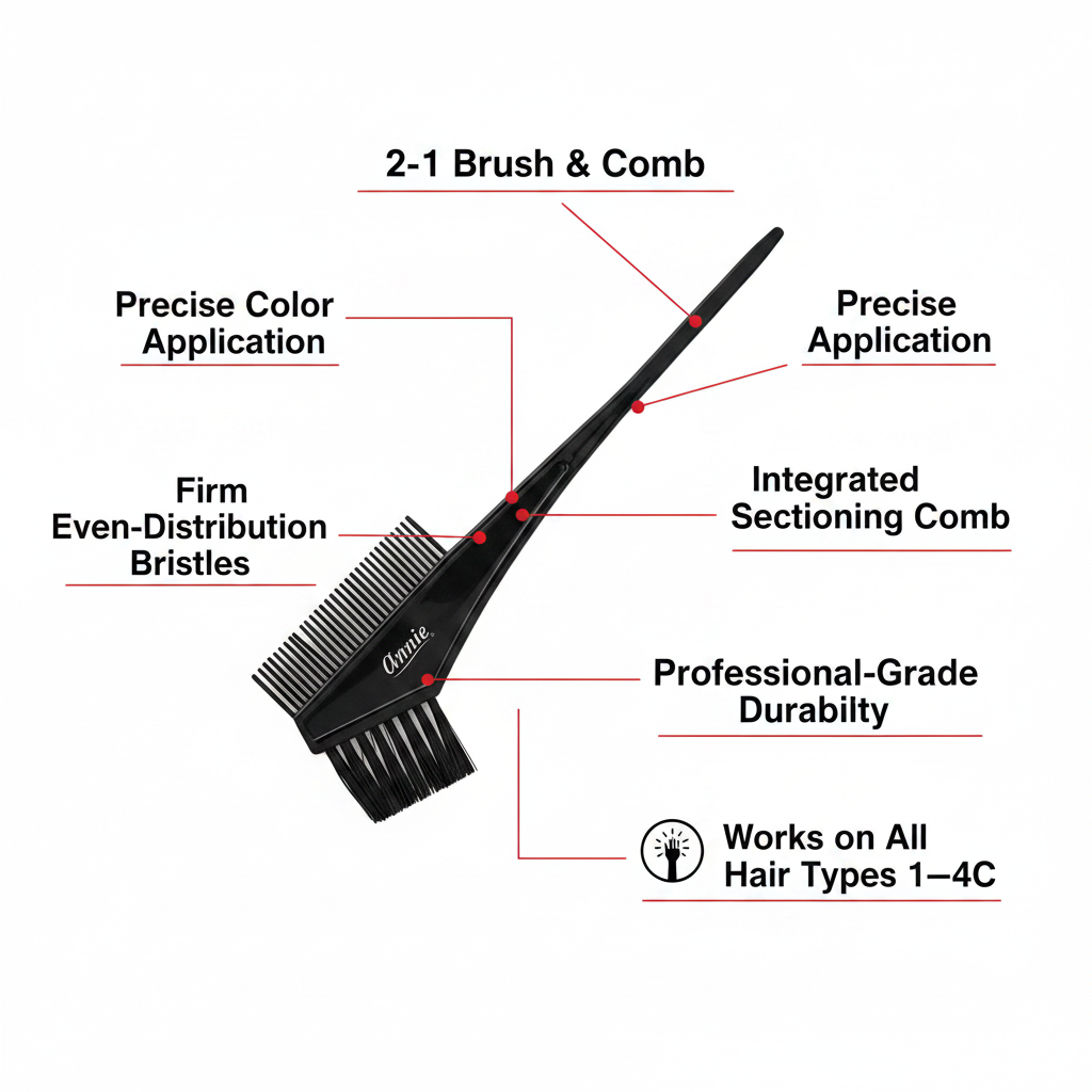 Annie Hair Dye & Tinting Brush With Comb, 1 Count, Black