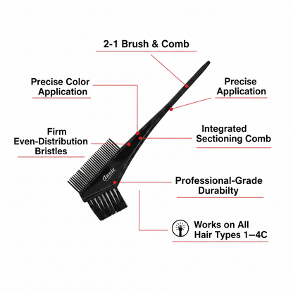 Annie Hair Dye & Tinting Brush With Comb, 1 Count, Black