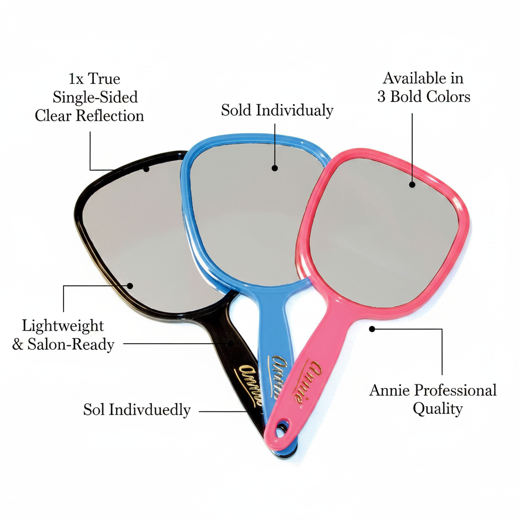 Annie Hand Mirror Small, 1 Count, Assorted Colors
