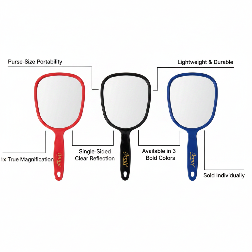 Annie Hand Mirror X-Small, 1 Count, Assorted Colors