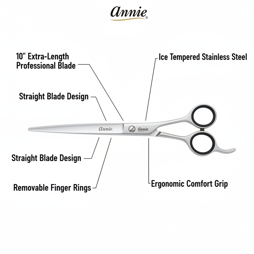 Tijeras de peluquero profesionales de acero inoxidable Annie de 10 pulgadas