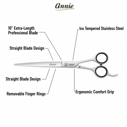 Tijeras de peluquero profesionales de acero inoxidable Annie de 10 pulgadas