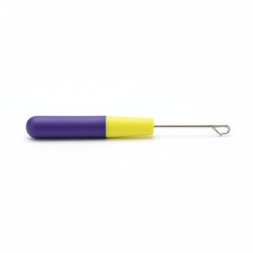 Annie Jumbo Latch Hook Hair Weaving Tool 6mm, 1 Count, Yellow & Purple