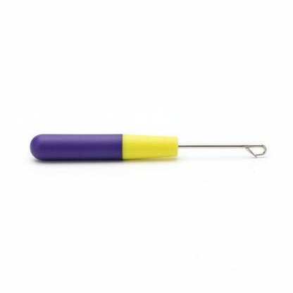 Annie Jumbo Latch Hook Hair Weaving Tool 6mm, 1 Count, Yellow & Purple