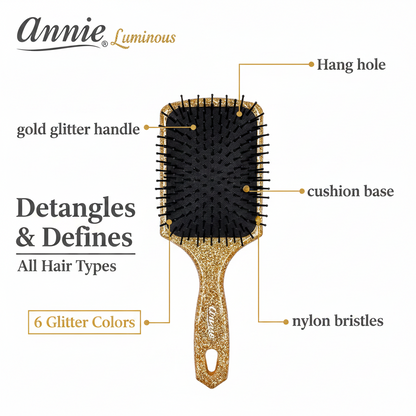Annie Luminous Paddle Brush Large, 1 Count, Assorted Colors