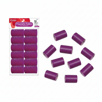 Annie Magnetic Hair Rollers 1 3/4 Inch, 12 Count, Purple