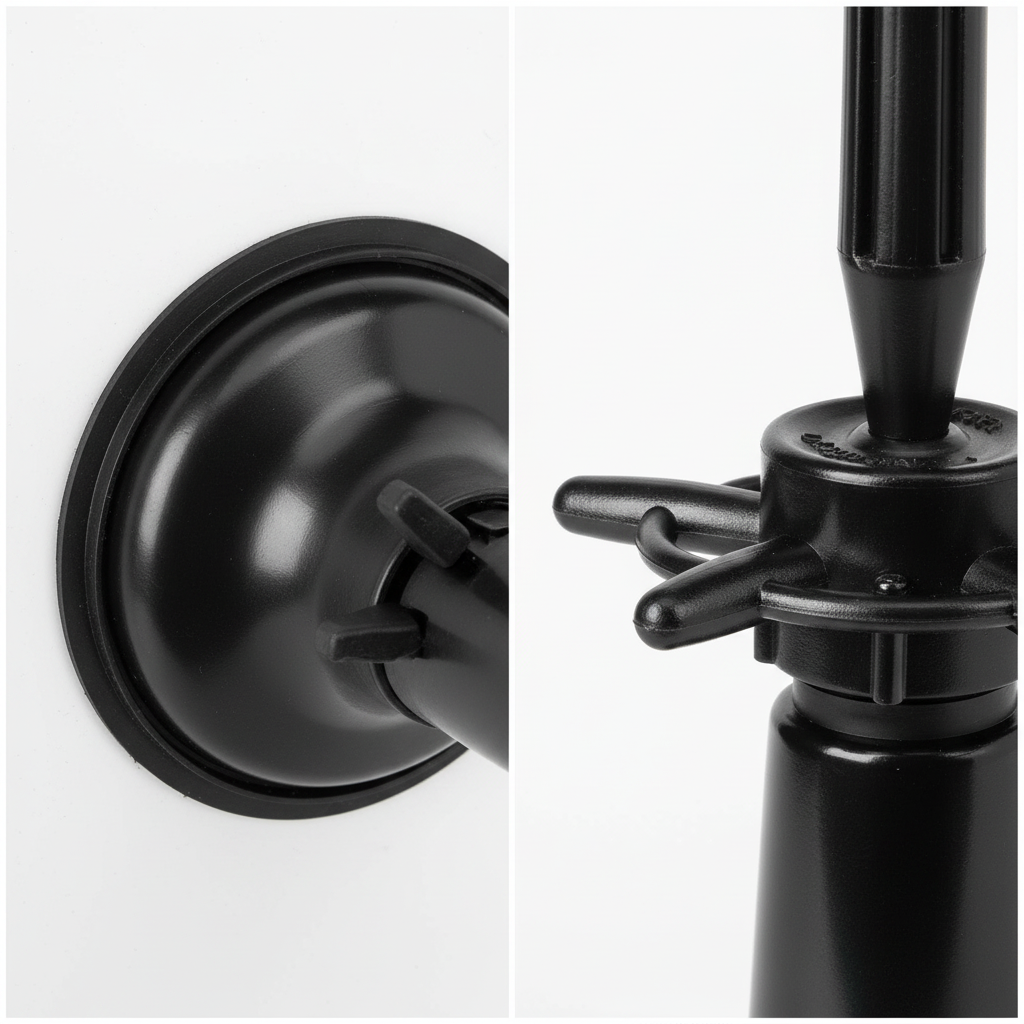 Annie Mannequin Holder with Suction Table Stand, 1 Count, Black