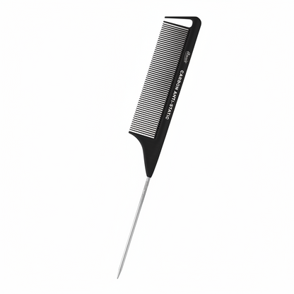 Annie Carbon Fiber Pin Tail Comb, 1 Count Section Comb, Black
