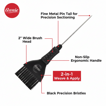 Annie Hair Tint Brush with Pin Tail, 1 Count, Black