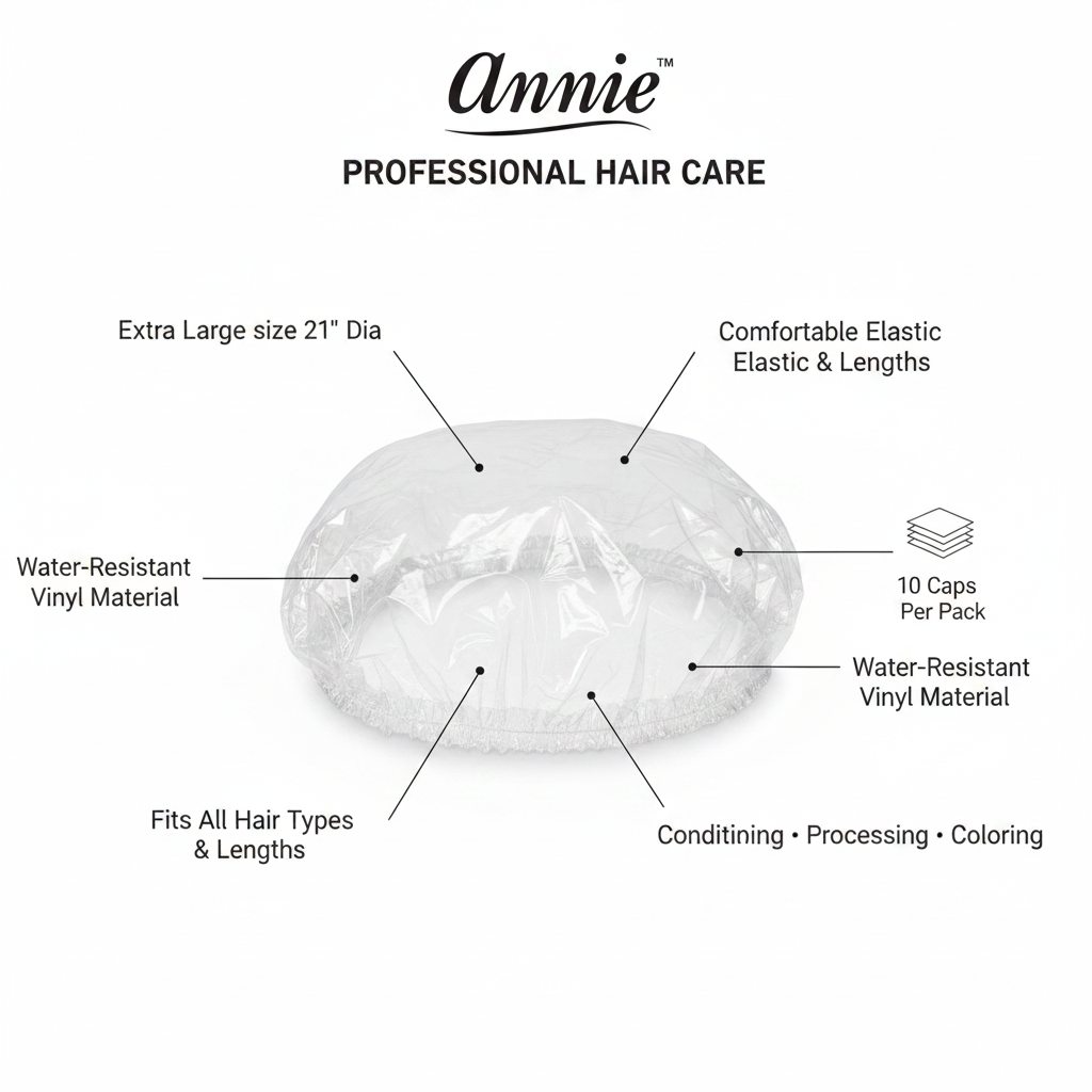 Annie Processing Caps X-Large, 10 Count, Clear