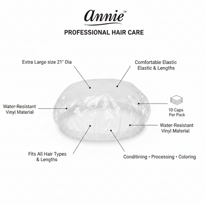 Annie Processing Caps X-Large, 10 Count, Clear