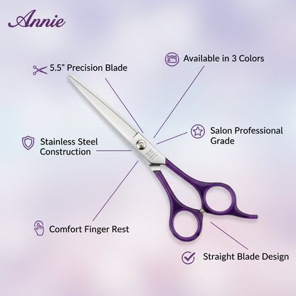 Annie Professional Tijeras de acero inoxidable Tijeras para el cabello 5.5" Asst Color