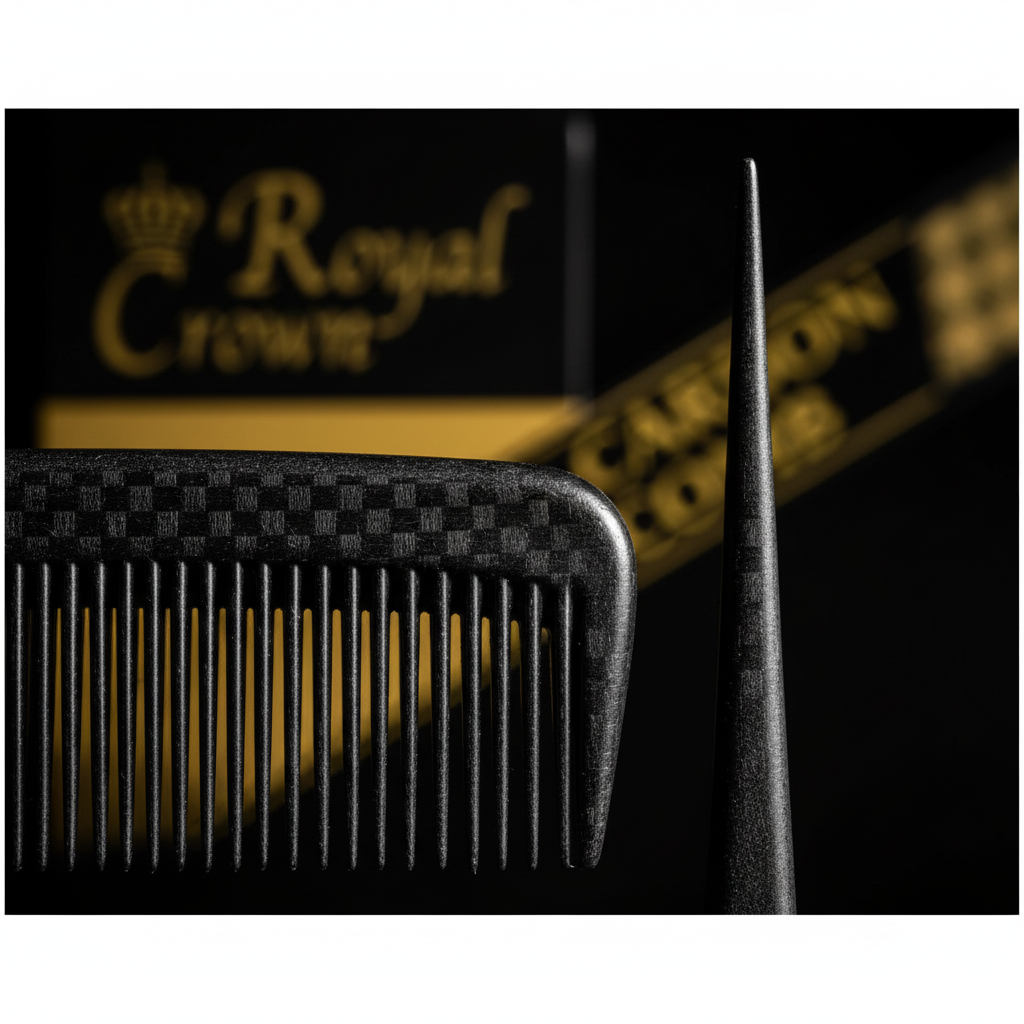 Annie Royal Crown Carbon Pro Rat Tail Comb, 8.5", 1 Count, Black