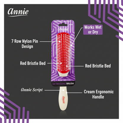 Annie Rubber Cushion Brush Large, 1 Count, Red & White