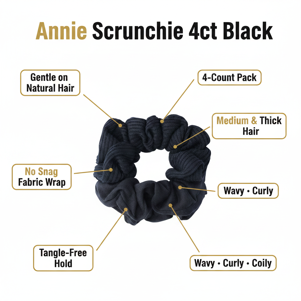 Annie Scrunchie 4ud Negro