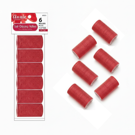 Rodillos autoagarre Annie 1 1/4 pulgadas 6 quilates rojo