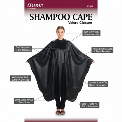 Annie Capa de champú tamaño jumbo, 1 unidad, Negro