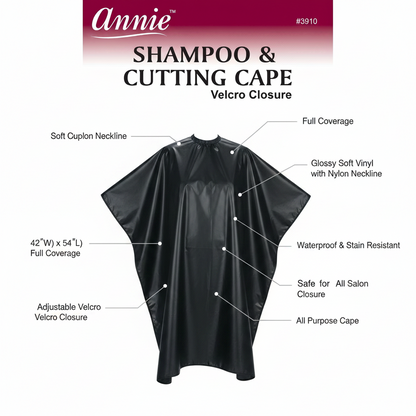 Champú Annie y capa de corte, 1 unidad, colores surtidos