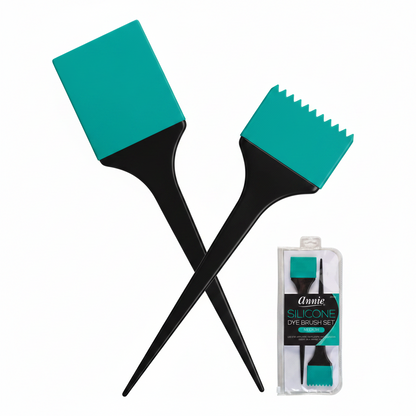 Annie Silicone Dye Brushes Medium, 2 Count, Teal